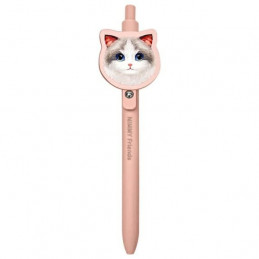 Nimmy 2in1 užrašų knygelė + rašiklis rožinis Big Eyed Pet 2.0 katės rinkinys