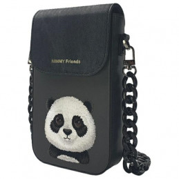„Nimmy Big Eyed Pet 2.0 Panda“ 3 viename telefono dėklas + piniginė + sekimo dėklas – juodas