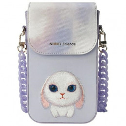 „Nimmy Big Eyed Pet 2.0“ triušio telefono dėklas + piniginė + sekimo dėklas – violetinė