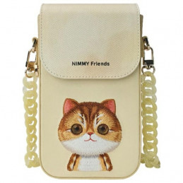 „Nimmy Big Eyed Pet 2.0“ kačių 3 viename rinkinys: telefono dėklas + piniginė + sekimo dėklas – smėlio spalvos