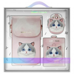 „Nimmy Big Eyed Pet 2.0“ 3 viename telefono krepšys + piniginė + sekimo dėklas katėms – rožinis