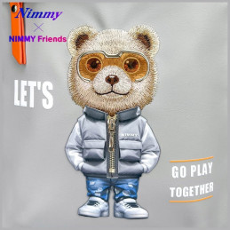 „Nimmy Cool&Cute 2.0“ nešiojamojo kompiuterio kuprinė su meškiuku – pilka