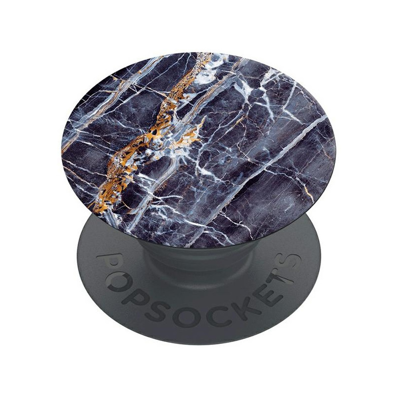 „Popsockets 2“ aukso spalvos ant tamsaus marmuro telefono laikiklis ir stovas