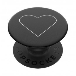 „Popsockets 2“ baltas širdelės formos juodos spalvos laikiklis ir telefono stovas