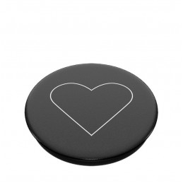 „Popsockets 2“ baltas širdelės formos juodos spalvos laikiklis ir telefono stovas