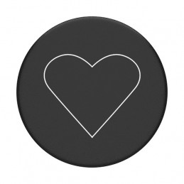 „Popsockets 2“ baltas širdelės formos juodos spalvos laikiklis ir telefono stovas