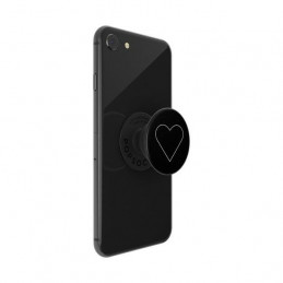 „Popsockets 2“ baltas širdelės formos juodos spalvos laikiklis ir telefono stovas