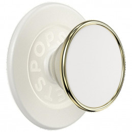 „Popsockets Round Luxe“ kokoso kremo emalio „MagSafe“ laikiklis ir telefono stovas
