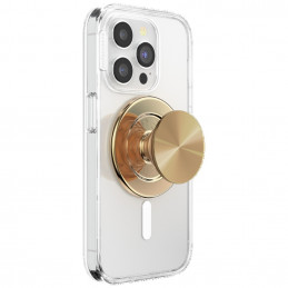 „Popsockets“ apvalus radialinis aukso spalvos aliuminio „MagSafe“ laikiklis ir telefono stovas