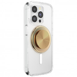 „Popsockets“ apvalus radialinis aukso spalvos aliuminio „MagSafe“ laikiklis ir telefono stovas
