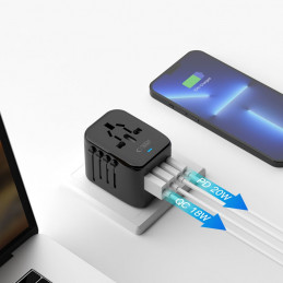 „Tech-Protect TA200“ ES / JK / JAV / AU adapteris – juodas