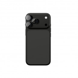 NUOSTABUS „iPhone 17 Pro / Pro Max“ objektyvo stiklas su pilku aliuminio rėmeliu