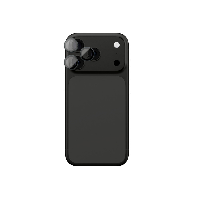 NUOSTABUS Sapphire kameros stiklas iPhone 17 Pro / Pro Max - su pilku rėmeliu