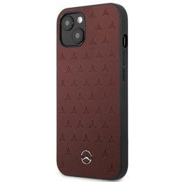 Mercedes Leather Stars Pattern dėklas iPhone 13 mini - raudonas