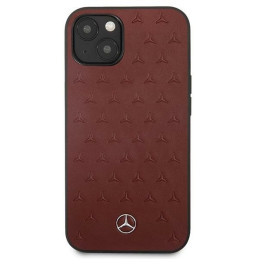 Mercedes Leather Stars Pattern dėklas iPhone 13 mini - raudonas