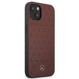 Mercedes Leather Stars Pattern dėklas iPhone 13 mini - raudonas