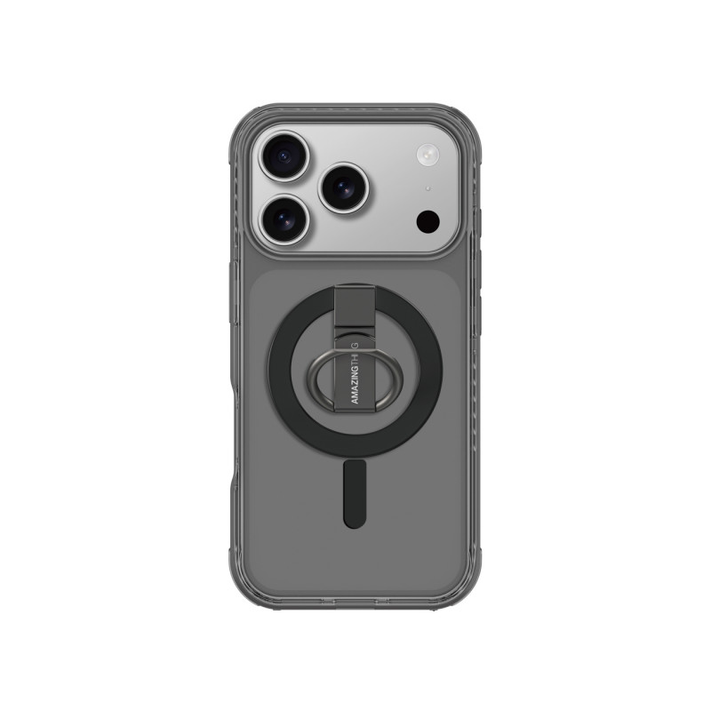 „AMAZINGTHING Titan Pro Grip Ring Set“ dėklas, skirtas „iPhone 17 Pro“, suderinamas su „MagSafe“ – juodas