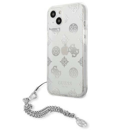 Guess Peony Chain Collection dėklas iPhone 13 mini - sidabrinis