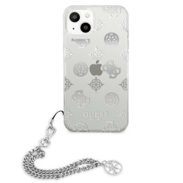 Guess Peony Chain Collection dėklas iPhone 13 mini - sidabrinis