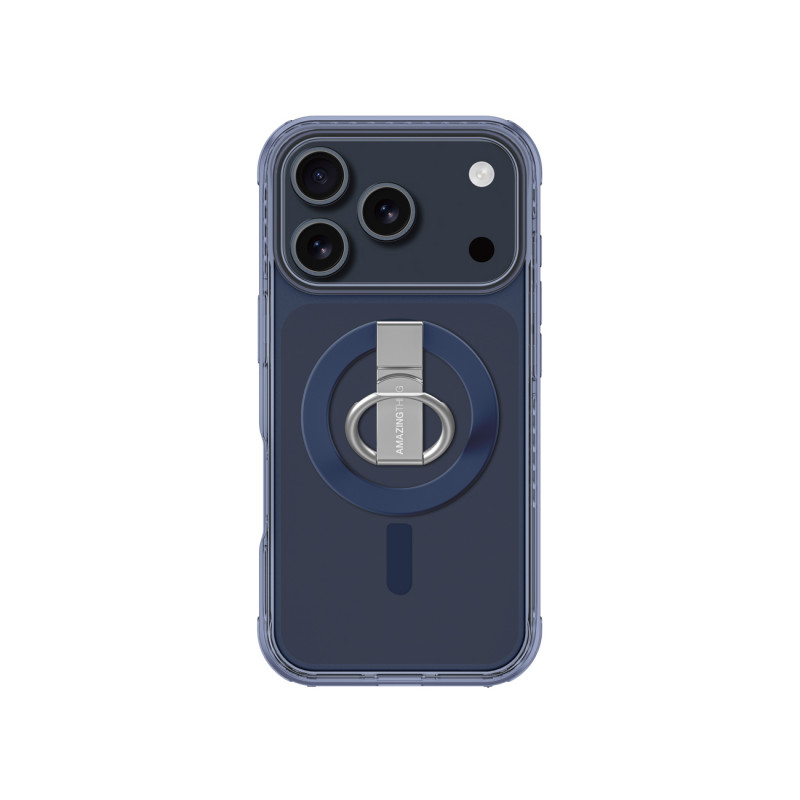„AMAZINGTHING Titan Pro Grip Ring“ dėklas, skirtas „iPhone 17 Pro Max“, suderinamas su „MagSafe“ – mėlynas