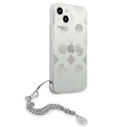Guess Peony Chain Collection dėklas iPhone 13 mini - sidabrinis