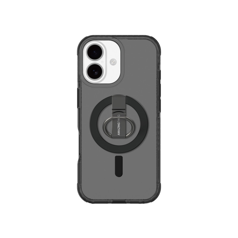 „AMAZINGTHING Titan Pro Grip Ring“ dėklas, skirtas „iPhone 17“, suderinamas su „MagSafe“ – juodas