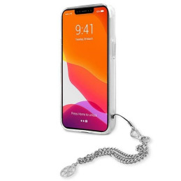Guess Peony Chain Collection dėklas iPhone 13 mini - sidabrinis