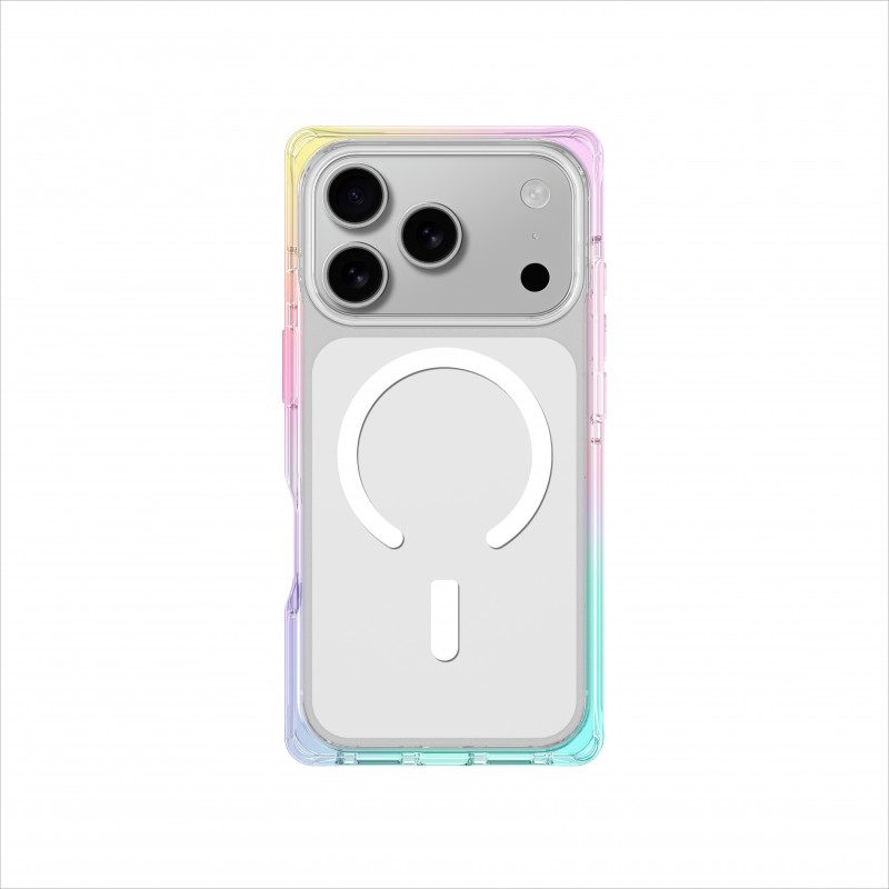 NUOSTABUS „Omni“ dėklas, skirtas „iPhone 17 Pro“, suderinamas su „MagSafe“ – skaidrus vaivorykštės spalvos