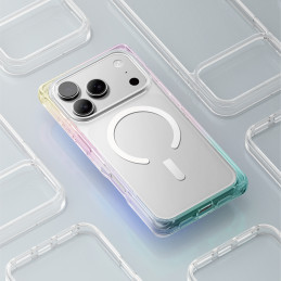 NUOSTABUS „Omni“ dėklas, skirtas „iPhone 17 Pro Max“, suderinamas su „MagSafe“ – skaidrus-vaivorykštinis