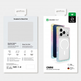 NUOSTABUS „Omni“ dėklas, skirtas „iPhone 17 Pro Max“, suderinamas su „MagSafe“ – skaidrus-vaivorykštinis