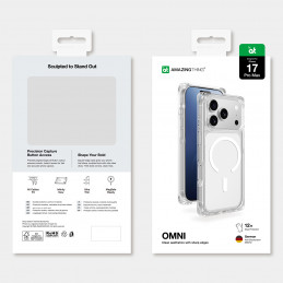NUOSTABUS „Omni“ dėklas, skirtas „iPhone 17 Pro Max“, suderinamas su „MagSafe“ – permatomas