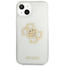Guess Glitter 4G Big Logo dėklas iPhone 13 mini - skaidrus