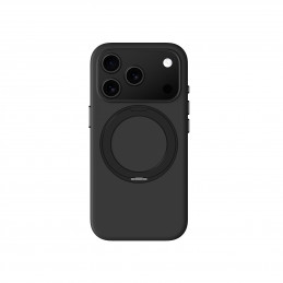 NUOSTABUS „Cloudie“ „iPhone 17 Pro“ dėklas su stovu – juodas