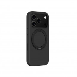 NUOSTABUS „Cloudie“ „iPhone 17 Pro“ dėklas su stovu – juodas