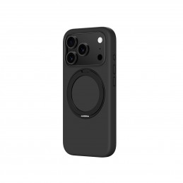 NUOSTABUS „Cloudie“ „iPhone 17 Pro Max“ dėklas su stovu – juodas