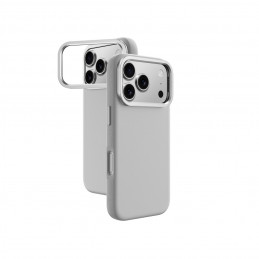 NUOSTABUS „Glamour iPhone 17 Pro Max“ dėklas su stovu – pilkas
