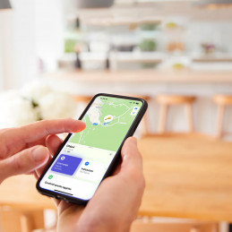SBS Track My Circle vandeniui atsparus IP65 lokatorius, suderinamas su Apple Find My - juodas