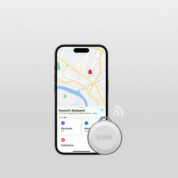 SBS Track My Circle vandeniui atsparus IP65 lokatorius, suderinamas su Apple Find My – baltas
