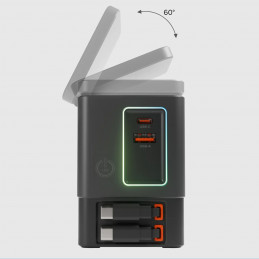 SBS maitinimo stotelė 6 viename su „MagSafe“, stovu ir USB-C laidais, 65 W – juoda