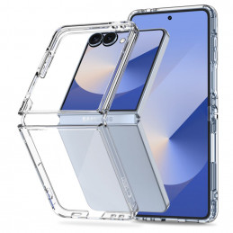 „Tech-Protect FlexAir“ hibridinis dėklas, skirtas „Samsung Galaxy Z Flip 7“ – skaidrus