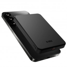 SBS Mag Power Qi2 5000 mAh išorinė baterija, suderinama su „MagSafe“ – juoda