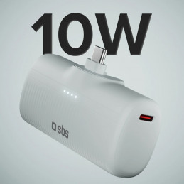SBS EcoPower 5000 mAh 10W išorinė baterija su integruotu USB-C prievadu – pilka