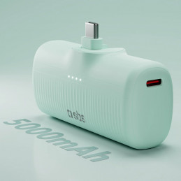 SBS EcoPower 5000 mAh 10W išorinė baterija su integruotu USB-C prievadu – žalia