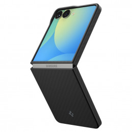 „Spigen AirSkin“ aramidinis dėklas, skirtas „Samsung Galaxy Z Flip 7“ – juodas
