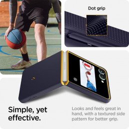 Nano Pop Mag MagSafe dėklas, skirtas Samsung Galaxy Z Flip 7 – tamsiai mėlyna ir geltona