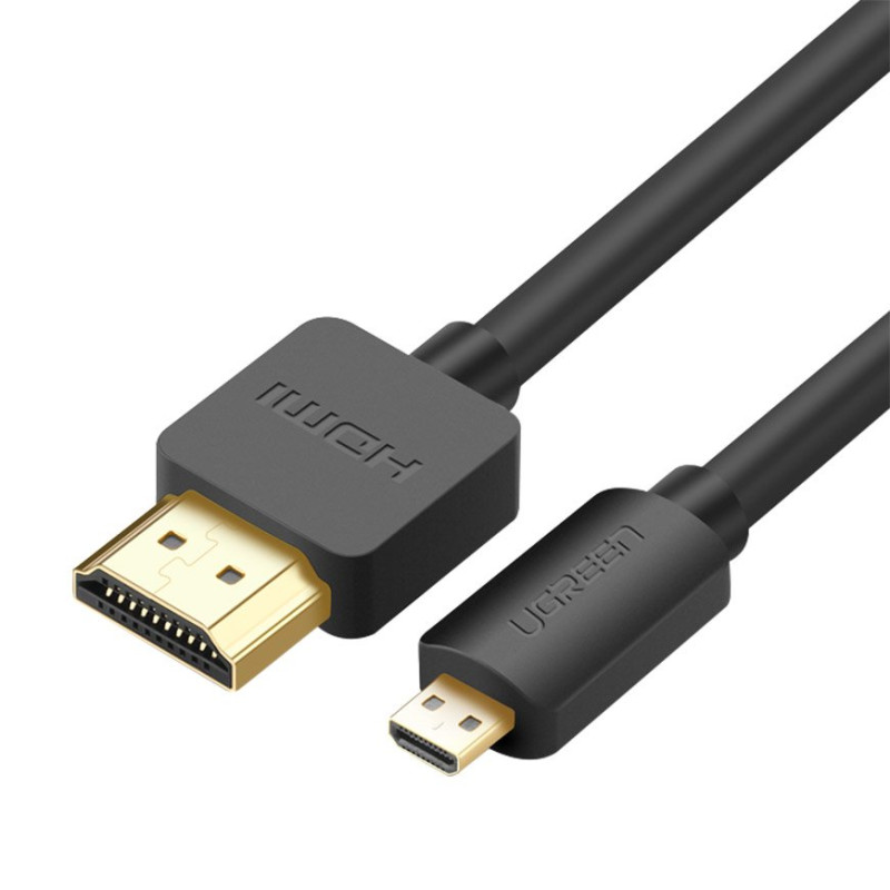 Ugreen kabelis HDMI – mikro HDMI 19 kontaktų 2.0v 4K 60Hz 30AWG 1.5m juodas (30102)