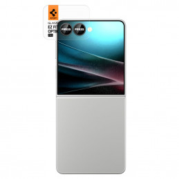 „Spigen Optik Pro HD Glas.TR EZ Fit“ 2 kameros apsauginių stikliukų rinkinys, skirtas „Samsung Galaxy Z Flip 7“ – juodas