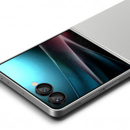 „Spigen Optik Pro HD Glas.TR EZ Fit“ 2 kameros apsauginių stikliukų rinkinys, skirtas „Samsung Galaxy Z Flip 7“ – juodas