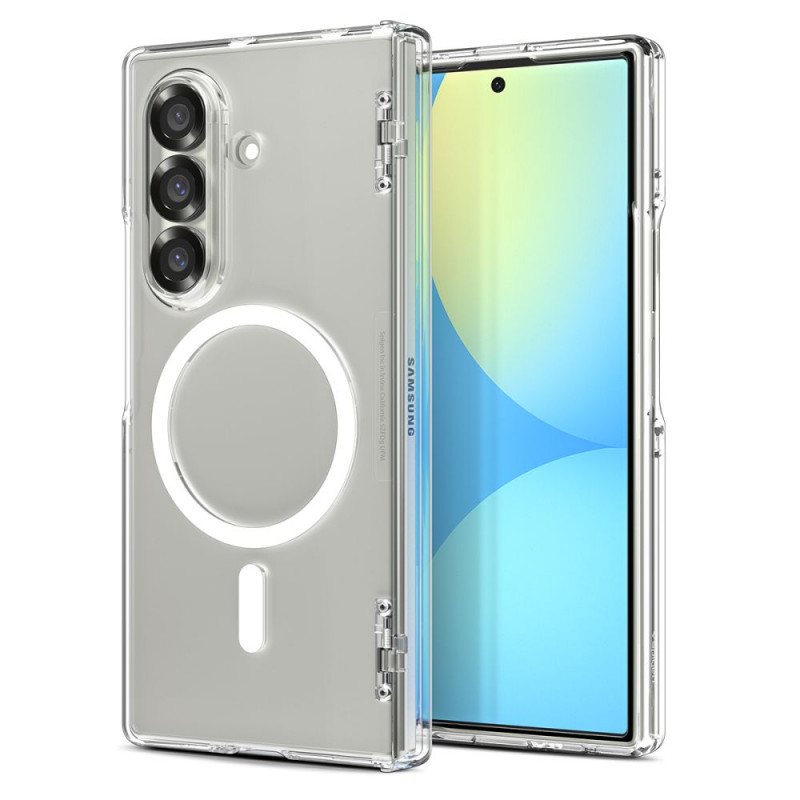 „Spigen Tough Armor Pro MagSafe“ dėklas, skirtas „Samsung Galaxy Z Fold 7“ – skaidrus ir baltas