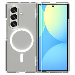 „Spigen Tough Armor Pro MagSafe“ dėklas, skirtas „Samsung Galaxy Z Fold 7“ – skaidrus ir baltas